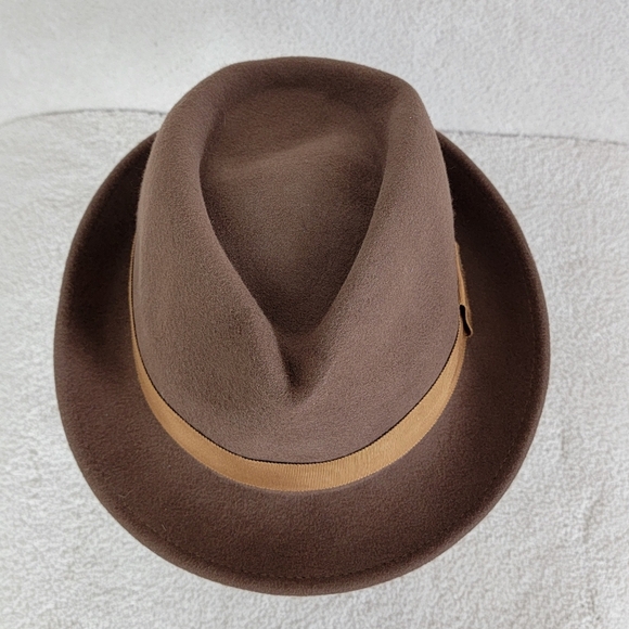 Home Prefer Men's Tan Wool Felt Short Brim Fedora Winter Warm Hat Sz Large - Picture 5 of 10